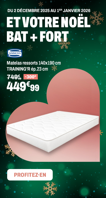 SIMMONS Matelas ressorts 140x190 cm TRAINING'R ép.23 cm